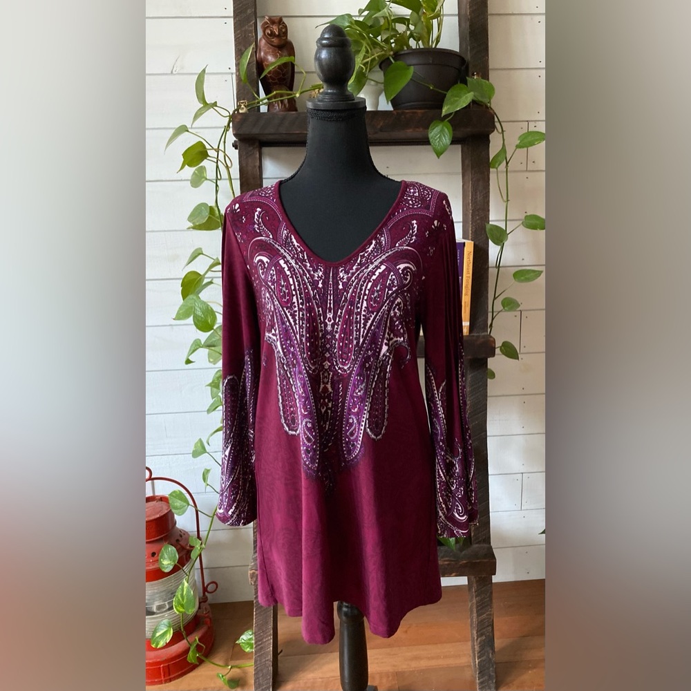 Effortless Style by Citiknits: Purple Boho Tunic Style Blouse - Picture 13 of 16